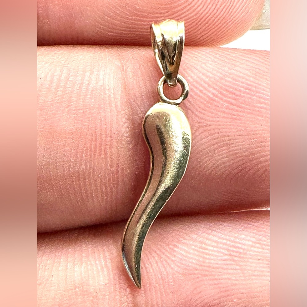 10K Gold Italian Horn Pendant